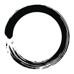 Enso Zen Circle Brush Logo Vector Illustration Icon