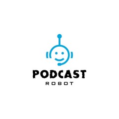 Modern logo about podcasts and robots.
EPS 10, Vector.