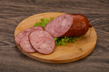 Smoked ham sausage with spices