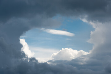 A light hole in the overcast sky 