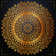 Luxury Mandala Gold Ornament In Arabesque Islamic Style For Invitation And Wedding