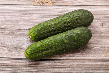 Ripe organic natural green cucumber