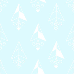 A seamless pattern with white trees