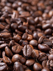 roasted coffee beans close-up, can be used as a background