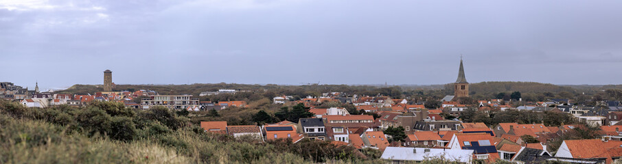 Fototapeta na wymiar Domburg, Zeeland, Netherlands, 10 26 2021, panoramic view in Domburg
