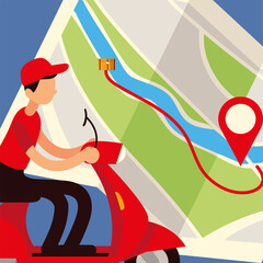 delivery man navigation map