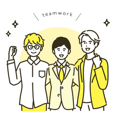 肩を組むビジネスマンのイラスト素材