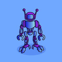 purple robot mascot character