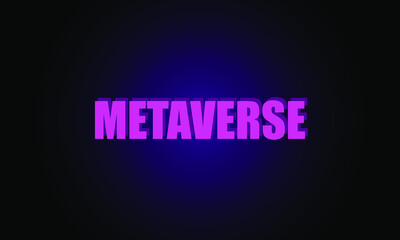 picture of word metaverse with gradient purple background