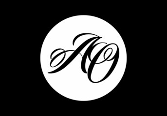 Obraz premium Good shape of AO initial letter