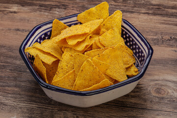 Mexican crunchy corn nachos triangle