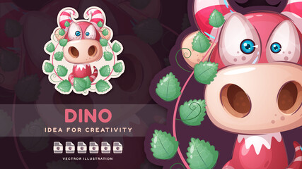 Cartoon character halloween monster - cute sticker