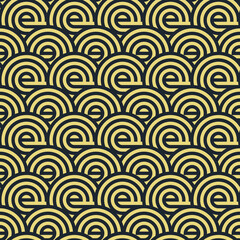 Seamless luxury letter e pattern in black and gold