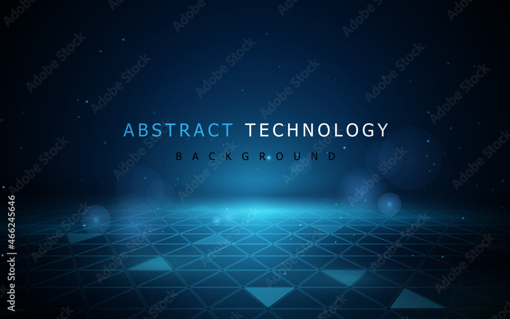 Poster abstract geometric shape and perspective grid with futuristic technology digital hi tech concept bac