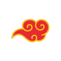 chinese red cloud element for decorating the Chinese New Year