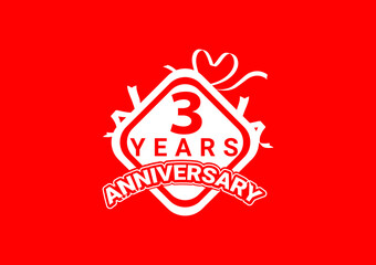 3 years anniversary celebration logo and icon design