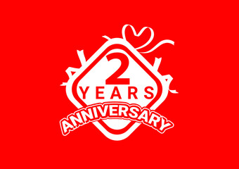 2 years anniversary celebration logo and icon design