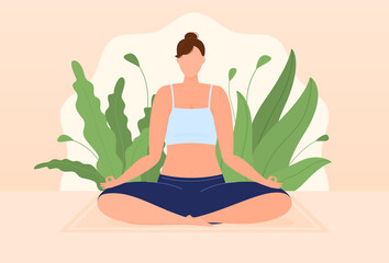Obraz na płótnie Canvas Yoga classes, various poses, pair classes. Relax, workout. Vector illustration