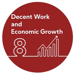 Fototapeta premium SDGs 8.Decent Work and Economic Growth -働きがいも経済成長も- シンプルアイコン素材