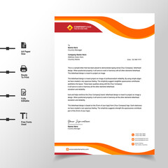 modern letterhead Green black elements professional business letterhead template (Orange modern a4 letterhead fully print ready and customizable)