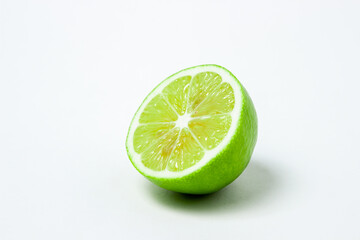 Lime isolated on white background. Sour fruit. Citrus fruit