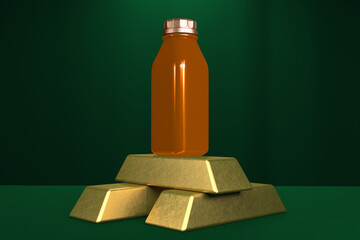 Golden Juice Bottle