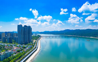 Naklejka premium Urban scenery of Hangzhou, Zhejiang Province, China