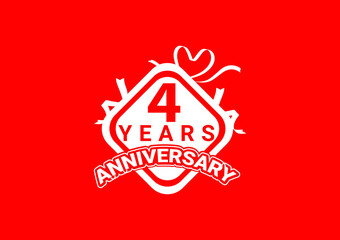 4 years anniversary celebration logo and icon design