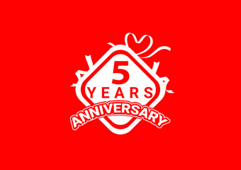 5 years anniversary celebration logo and icon design