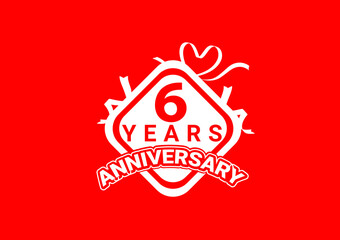 6 years anniversary celebration logo and icon design