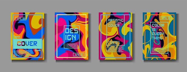 Mixture of acrylic paints. Liquid marble texture. Fluid art. Applicable for design cover, presentation, invitation, flyer, annual report, poster, desing packaging. Modern artwork - EPS10 Vector