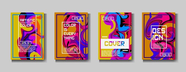 Mixture of acrylic paints. Liquid marble texture. Fluid art. Applicable for design cover, presentation, invitation, flyer, annual report, poster, desing packaging. Modern artwork - EPS10 Vector