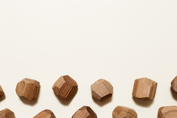 Tumi ishi japanese board game meditation, eco-friendly wooden polygonal stones for building high tower
