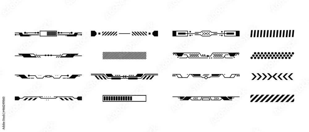 Fototapete bars vector illustration for web interface design. hud gaming element in a simple style. a copy space collection in a futuristic and hi-tech theme.