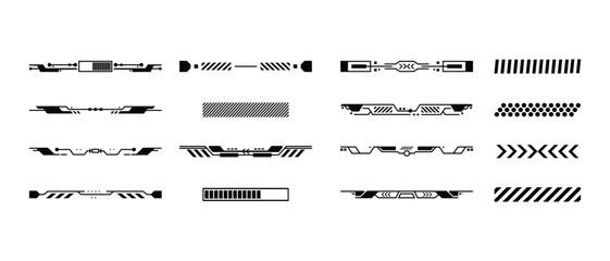 bars vector illustration for web interface design. hud gaming element in a simple style. a copy space collection in a futuristic and hi-tech theme.