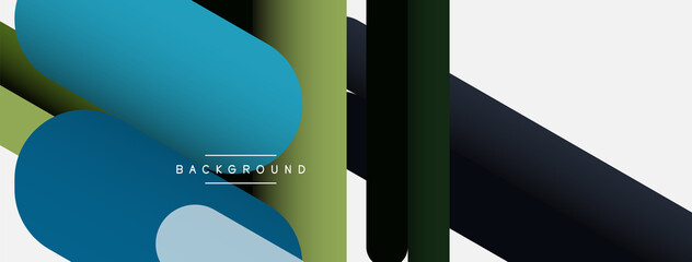 Overlapping round shapes and lines background. Vector illustration for wallpaper banner background or landing page