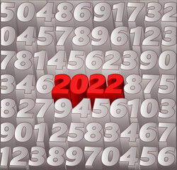 2022 new year background 3d, vector illustration