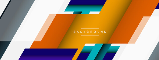 Vector background. Abstract overlapping color lines design with shadow effects. Illustration for wallpaper banner background or landing page