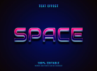 fantasy glow chrome retro space text effect