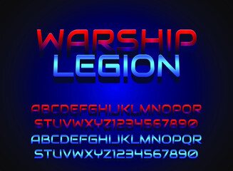 warship legion fantasy blue red game logo title text effect