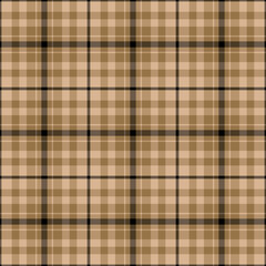 Plaid seamless pattern. Vector background of textile ornament. Flat fabric design.