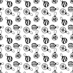 seamless pattern with christmas balls 