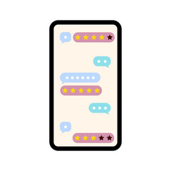 Feedback and online reviews, report and estimate on smartphone