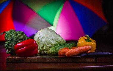 vegetables on the table