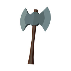Vector Axe, Low poly axe isolated on a white background. Vector illustration.