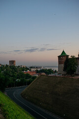 Fototapeta na wymiar view of the Kremlin at dawn. Nizhny Novgorod