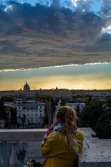 Fototapeta na wymiar Roma – Piazza del Popolo, I Giardini del Pincio e Villa Borghese