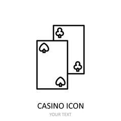 Vector illustration with casino icon - cards.