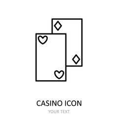 Vector illustration with casino icon - cards.