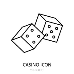 Vector illustration with casino icon - dice.